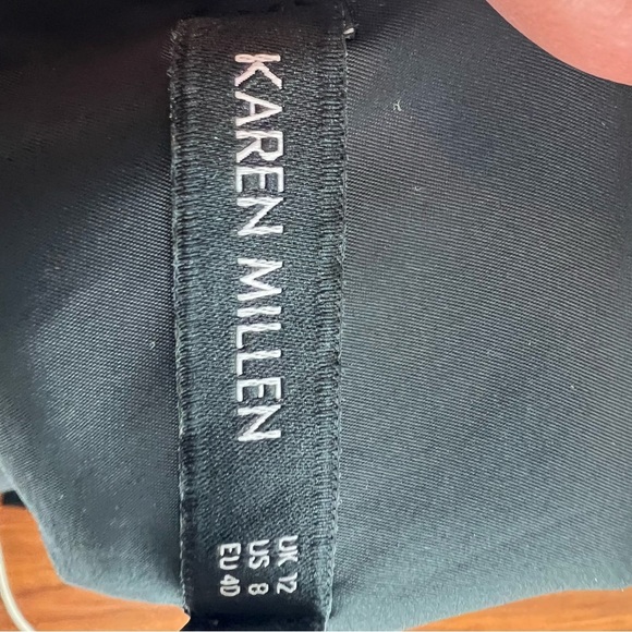 Karen Millen Soft Tailored Halter Top Wide Leg Jumpsuit Black Size 8 - Picture 10 of 11